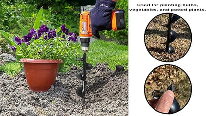 The Ashman 12 Inch Auger -It is Made of Heavy Duty Steel and Has a 12 Inch Long Helical Screw Blade- It is a Hand Held Auger Which as Used to Drill Through The Soil (Pack of 2)