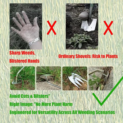 Hand Weed Puller Dual-Action 4-Claw Weeder with Ergonomic Grip Garden Tool for Efficient Root Removal Precision Weed Extraction Ideal for Garden Enthusiasts