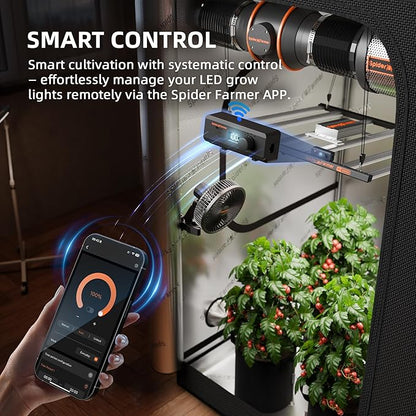 Spider Farmer SE7000 730W LED Grow Lights, Samsung LM301H EVO Diodes, 2025 Upgraded Remote App Control, 5x5ft Coverage Dimmable Daisy Chain Commercial Bar Style LED Growing Lamp, Vertical Farming