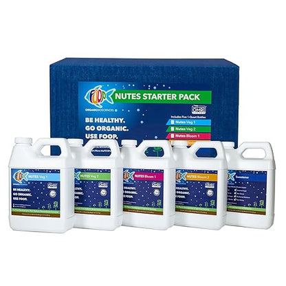 FOOP Nutes Veg & Bloom Starter Pack: Get Fat Roots, Thick Stalks, Tight Buds, Awesome Terpenes, and an Explosion of Trichomes | Certified Organic | Five 32oz Bottles