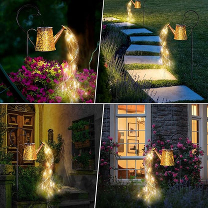 Solar Watering Can Lights,Metal Outdoor Garden Decor for Outside,IP65 Waterproof Hanging Lantern Lights, Yard Decorations Outdoor for Garden Pathway Christmas Gifts