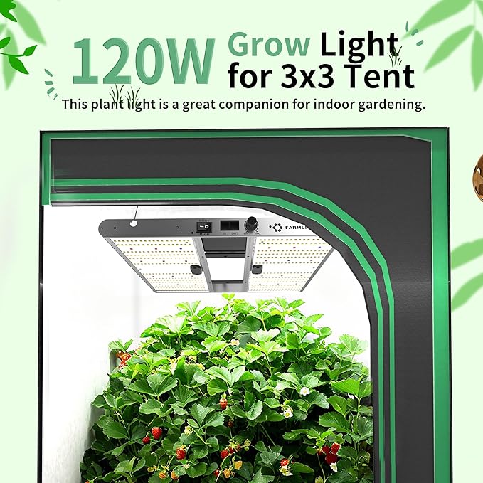 FARMLITE Grow Light for Indoor Plants Quantum Board Grow Light Full Spectrum Led Grow Lights Growing Lamp Daisy Chain Dimmable (120Watts)