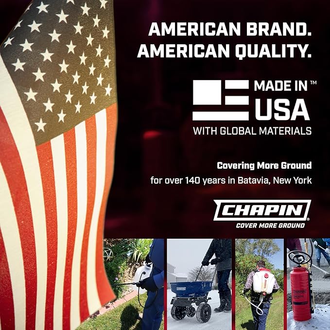 Chapin International 63924 4-Gallon 24V Extended Spray Battery Backpack Sprayer, with Adjustable Brass Nozzle, 1-Pack, Translucent White