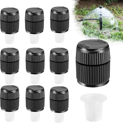 10 Pack Sprinkler Bubbler Heads Adjustable Water Flow Mushroom Irrigation Bubbler Head for 1/2 inch Male Thread,Drip Irrigation Spray Emitters Heads for Tree,Shrubs,Garden Watering System