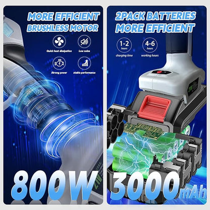 Electric Pruning Shears with Pole 1.4-2.0 Cutting Diameter & 2-IN-1 Electric Pole Pruner,2PCS 3.0Ah Batteries,Brushiless Motor,4 Modes Adjustable Branches Cutter for Flower, Tree Trimming(Gray)