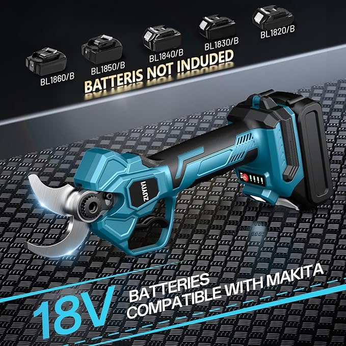 Cordless Electric Pruning Shears for Makita 18V Battery(NOT Included), 2" Cutting Diameter Brushless Power Pruner, LCD Display, 4 Levels Adjustable, Branches Cutter for Tree & Flower Trimming