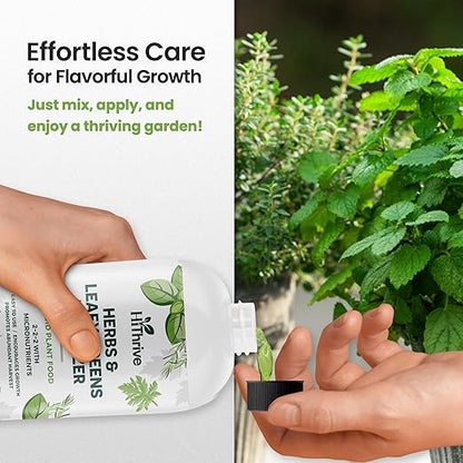 32oz Liquid Fertilizer for Vegetable Garden – Makes 48 Gallons of Garden Fertilizer for Outdoor Vegetables - Herbs & Leafy Greens Live Plants Indoor Plant Food, Liquid Plant Food for Growth & Flavor