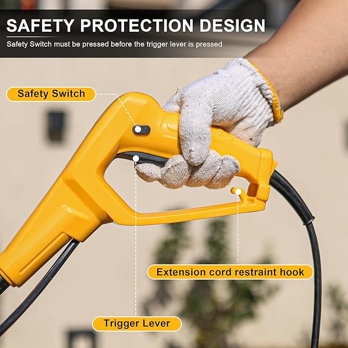 8.5AMP 12Inch Corded Tiller Cultivator 8-inch Depth Rototillers for Gardening, 360RPM Electric Garden Tiller with LT-201D Socket