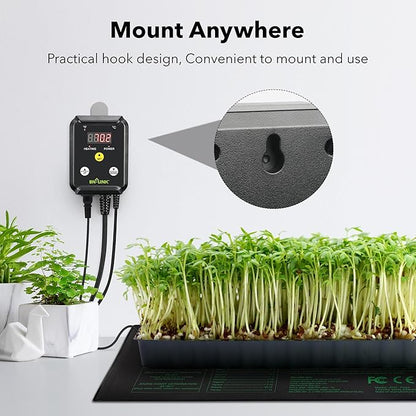 BN-LINK Reptile Thermostat Temperature Controller, Digital Heat Mat Thermostat for Seed Starting, Plant Germination, Greenhouse, Incubator, Brooder, Brewing, Reptiles Tank,40-108°F, 1000W, ETL Listed