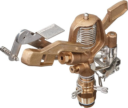 Orbit 55016 Brass Impact Sprinkler Head, Dual Nozzle, 3/4 in. MPT