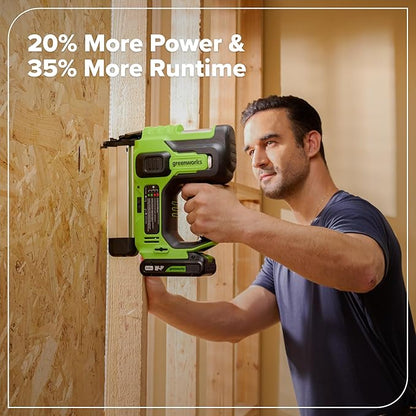 Greenworks 24V Brushless 10PC Power Tool Combo, Drill+Impact Driver+Circular Saw+Recip Saw+Jig Saw+Sander+Light+Multi-Tool+Nailer+Grinder (2) 4.0Ah+2.0Ah Batteries (24,000mAh Power Bank) USB-C Charger