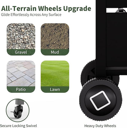 Brand-Man Griddle Grill Combo 6-Burner, 2 in 1 Versatile Propane Gas Grill and Griddle with Double Stainless Steel Lids, BBQ Combo for Outdoor Kitchen & Backyard Barbecue Cooking