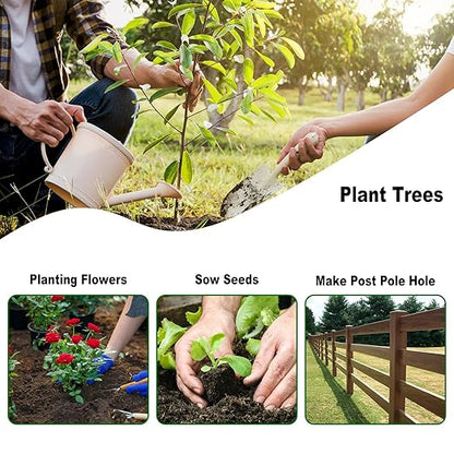 Heavy-Duty T-Shaped Hand Drill Auger Post Hole Digger with Non-Slip Handle - 4" & 6" x 38" Spiral Drill Bit for Planting Bulbs, Trees, Fences, Umbrella Holes in Garden & Soft Soil