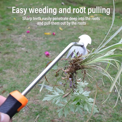 Weed Puller Tool,Portable Garden Weeder Tool,2024 New Gardening Weeding Tools,for Hand Weeder Puller for Vegetable Gardening Backyard Farm Planting & Uprooting Weeding Tool (Rubber Handle)