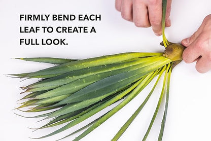 Vase and Succulents White Textured Ceramic Vase 10.5 Inch with Aloe Plant 19 Inch Minimalist Vases for Centerpieces Home Decor with Faux Aloevera Leaf Agave Plant in Decorative for Entryway Decor