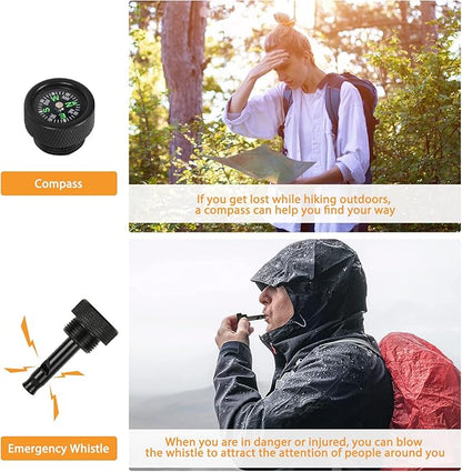 Survival Shovel, (28.3'') Camping Folding Shovel, Military Spade Multitool, Tactical Trench Tool, with Pickaxe, Compass, Whistle, Molle Bag for Digging, Metal-Detecting, Off Roading, Emergency