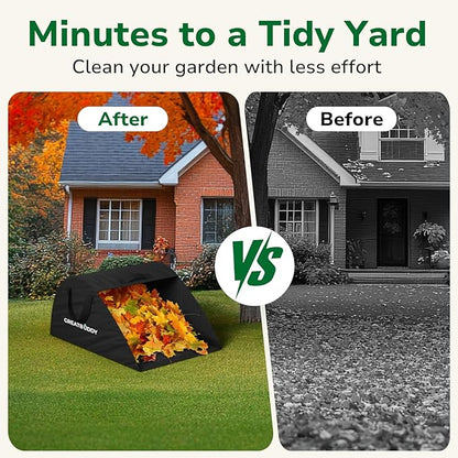 GreatBuddy Leaf Collector, Portable Lawn Bag, 26 Gallon Yard Waste Bag Oxford Fabric for Garden, Reusable Heavy Duty Dustpan Bag with Handles, Leaf Cleanup Tools for Debris, Grass and Trash
