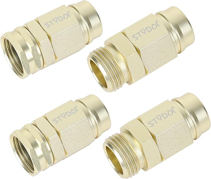 STYDDI Metal Heavy-Duty 5/8-inch Garden Hose Connector Repair Fittings, Premium Aluminum-Alloy Female and Male End-Hose Mender, 5/8" Water Hose End Coupler Replacement, 2 Set