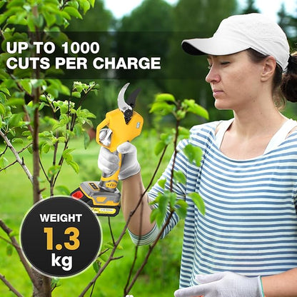 Electric Pruning Shears, Lopper 1.5-2In(50mm),2 * 2000mAh 21V Battery, Professional Cordless Pruning Shears with LCD Display 1000W Brushless Motor Perfect for Tree Trimming Gardening, Garden Orchard