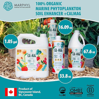 MARPHYL Organic CALMAG Liquid Fertilizer, Calcium + Magnesium, Corrects Common Plant Deficiencies, for Garden, Flowers, Vegetables, Succulents, Bamboo, Hydroponics 16.9 oz
