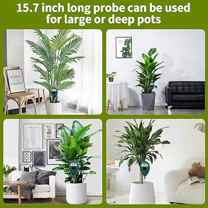 2 x Long Probe for Deep Use Soil Moisture Meter, Soil Moisture Meter, Hygrometer for Garden & Agriculture, Soil Tester, Soil Water Tester, No Batteries Required