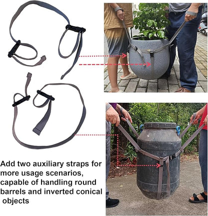 Potted Plant Mover and Lifting Straps for Garden, Landscaping Lifting Straps, Move Heavy Garden Objects:Garden Flower Pots, Planters, Trees, Rocks, Gray, Middle and Small