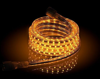CBConcept UL Listed, 65 Feet,Super Bright 18000 Lumen, Yellow, Dimmable, 110-120V AC Flexible Flat LED Strip Rope Light, Commercial Grade, Indoor Outdoor use, Ready to plug n shine