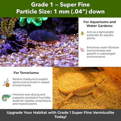 Organic Superfine Vermiculite for Indoor Gardening Plants and Mushrooms – Enhances Soil Aeration, Seed Germination, Rooting Cuttings – Small Packages and Bulk (Vermiculite Grade 1-Superfine,15 quarts)