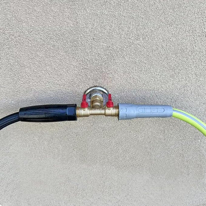 3/4" hose splitter 2 way water splitter male connectors allows you to run 2 hoses, hose quick connectors, hose spigot