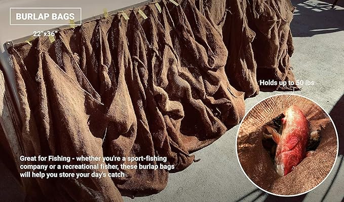 Burlap Bags for Vegetables & Gardening, 22" X 36"- Jute Sacks Perfect for Kids - Plant Covers - Holds Up to 50lbs - Food Grade (Burlap Sack, 100, Count)