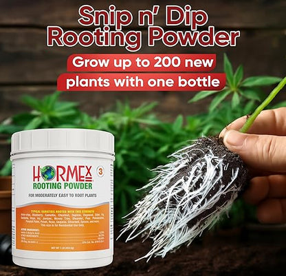 Hormex Rooting Powder #3 (0.30 IBA) - Fast-Acting Rooting Hormone for Common Home & Garden Cuttings - Root Stimulator for Plant Cloning - Strong Growth for Maximum Propagation Success, 1LB