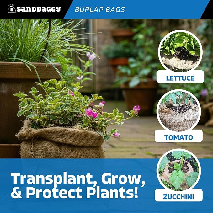 Burlap Bags for Vegetables & Gardening, 22" X 36"- Jute Sacks Perfect for Kids - Plant Covers - Holds Up to 50lbs - Food Grade (Burlap Sack, 100, Count)