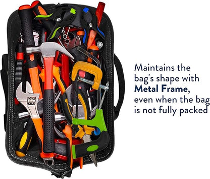 Olympia Tools Bag 12 Inch, Heavy Duty Tools Bag with 4 Large Pockets, Adjustable Shouder Straps and 600D Reinforced Material