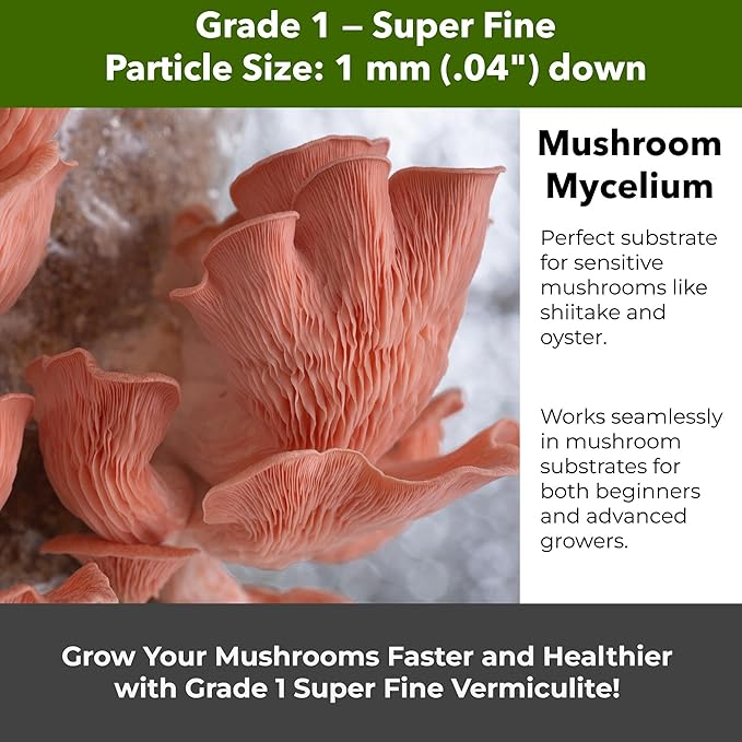 Organic Superfine Vermiculite for Indoor Gardening Plants and Mushrooms – Enhances Soil Aeration, Seed Germination, Rooting Cuttings – Small Packages and Bulk (Vermiculite Grade 1-Superfine,15 quarts)