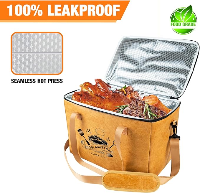 BBQ Blanket for Resting Meat,Reusable BBQ Resting Bag for Meat,Meat Brisket Resting Bag,Meat Blanket for Resting Large Barbecue Resting Blanket For Outdoor Smoker and Grilling (Yellow)