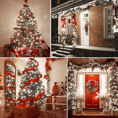1000 LED 328ft 8 Modes with Timer Christmas String Lights IP55 Outdoor Waterproof UL Certificated Indoor Fairy Lights Garden Patio Wedding Christma Trees Parties Decoration White Light