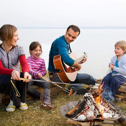 Marshmallow Roasting Sticks 8 pcs Hanging Telescoping Smores Skewers 32 Inch BBQ Forks Campfire Tools