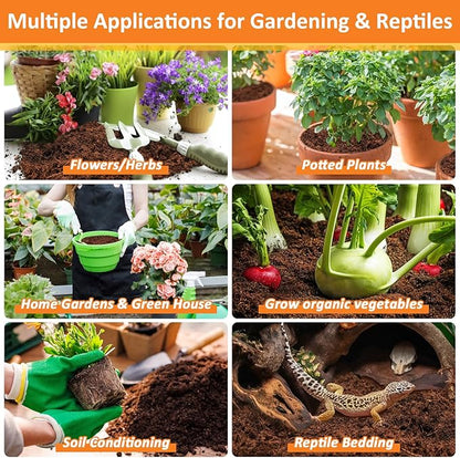 Legigo 4 Pack Premium Coco Coir Brick for Plants- 100% Organic Compressed Coconut Coir Bricks Starting Mix, Coco Coir Fiber Coconut Husk for Planting, Gardening, Potting Soil Substrate, Herbs