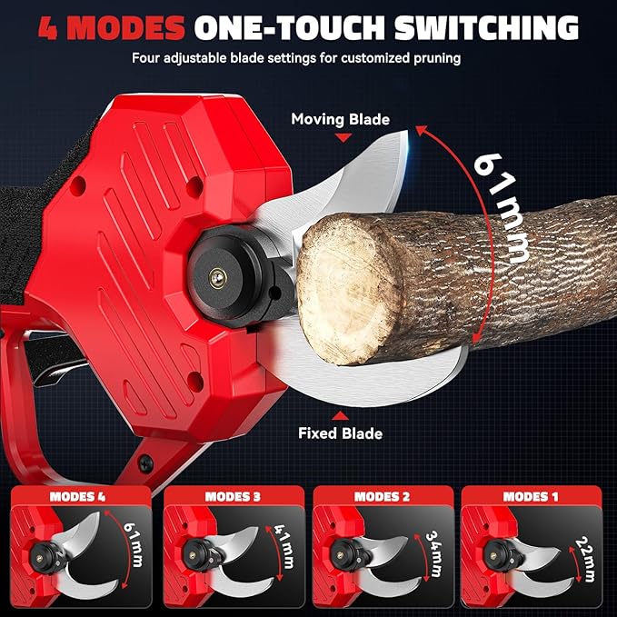 Electric Pruning Shears Compatible with Milwaukee 18v Battery, Portable Cordless Pruning Shears with Brushless Motor, LCD Display, Adjustable Cut, Battery Powered Tree Trimmer (Tool Only)