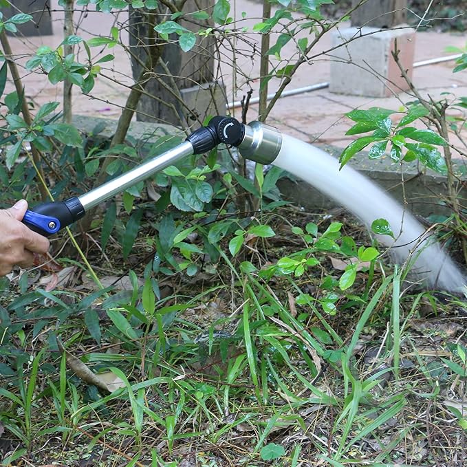 STYDDI Soft Rain Watering Wand with Pivoting Head and Thumb Control, 18" Gentle Classic Rain Wand with 1008Holes Stainless Head, Perfect for Hanging Baskets, Planters, Greenhouses and Seedbed