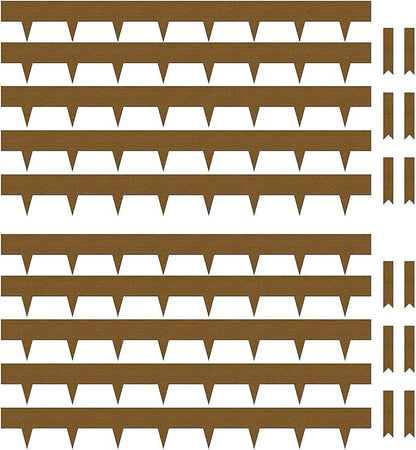 Worth Garden 10-Pack Corten Steel Landscape Lawn Edging - 5in H. (2.5" Above Ground + 2.5" Spikes) Rust Patina Bendable Metal Strips - Hammer-in Border w/ 11 Clips - Yard Pathway Divider (33Ft Total)