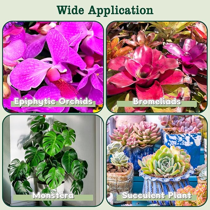 Orchid Potting Mix, 4 Quarts Orchid Bark Potting Mix with Pine Bark, Coco Peat & Perlite, Orchid Bark for Indoor Plants, Orchid Soil with Excellent Water Retention & Ventilation