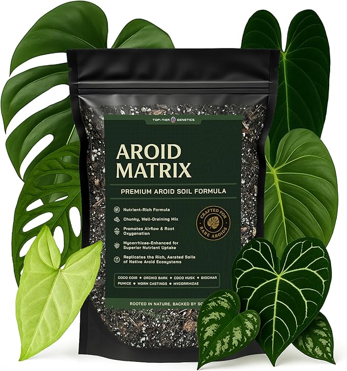 Premium AROID Soil Blend for Monstera, Philodendron, Alocasia, Anthurium – Chunky, Optimally Aerated Soil – Organic & Ready to Use – Supercharges Root and Foliage Growth - (2QTS)