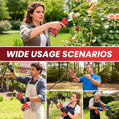 Electric Pruning Shears,1.6"Cordless Pruning Shears for Gardening,SK7 Blades,800W Brushless Motor,Battery Pruning Shears with 21V 2000mAh*2 Batteries,Ideal Dad's Gifts for Tree Trimming,Branch Cutter