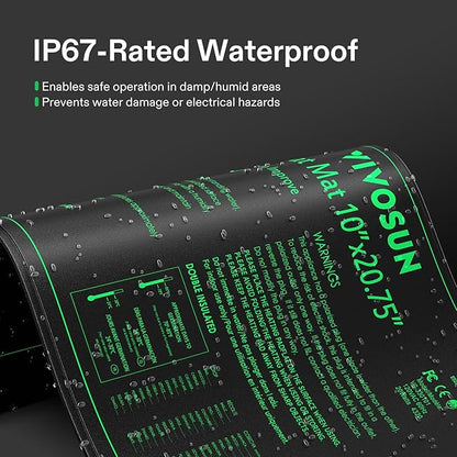 VIVOSUN 6-Pack 10" x 20.75" Durable Waterproof Seedling Heat Mat, UL & MET-Certified Warm Hydroponic Heating Pad for Germination, Indoor Gardening, Greenhouse