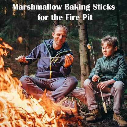 40 Pack 32 Inch Marshmallow Roasting Sticks Bulk, Smores Skewers for Fire Pit Kit, Hot Dog Camping Skewers Accessories Campfire Marshmellow Extendable Forks Bbq Tools Smores Sticks
