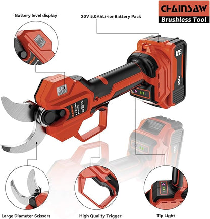 2-IN-1 Electric Pole Pruning Shears Cordless Compatibility with Milwaukee 18V Battery, 1.6" Cutting Diameter Pruner, 14.8 FT MAX Extension Pole Saws(NO BAT) (2-IN-1 Electric Pole Pruning Shears)