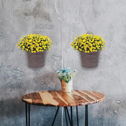 GANAZONO Wall Hanging Flowerpot 4-Pack Iron Art Small Indoor Outdoor Plant Holders with Lanyard for Succulents and Mini Plants Wall Mounted Planters