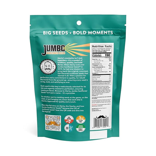 JUMBO SUNFLOWER SEEDS, Ranch, 16-Ounce (Pack of 6)