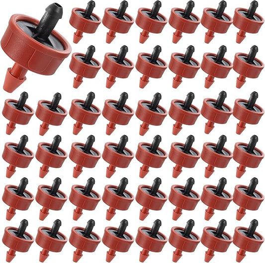 60Pcs 1 GPH Pressure Compensating Irrigation Spot Drippers,Constant Flow Barb Outlet Watering Dripper Emitters Heads Parts for 1/4 Inch Watering Tubing Line for Garden Pots Plants Irrigation Systems